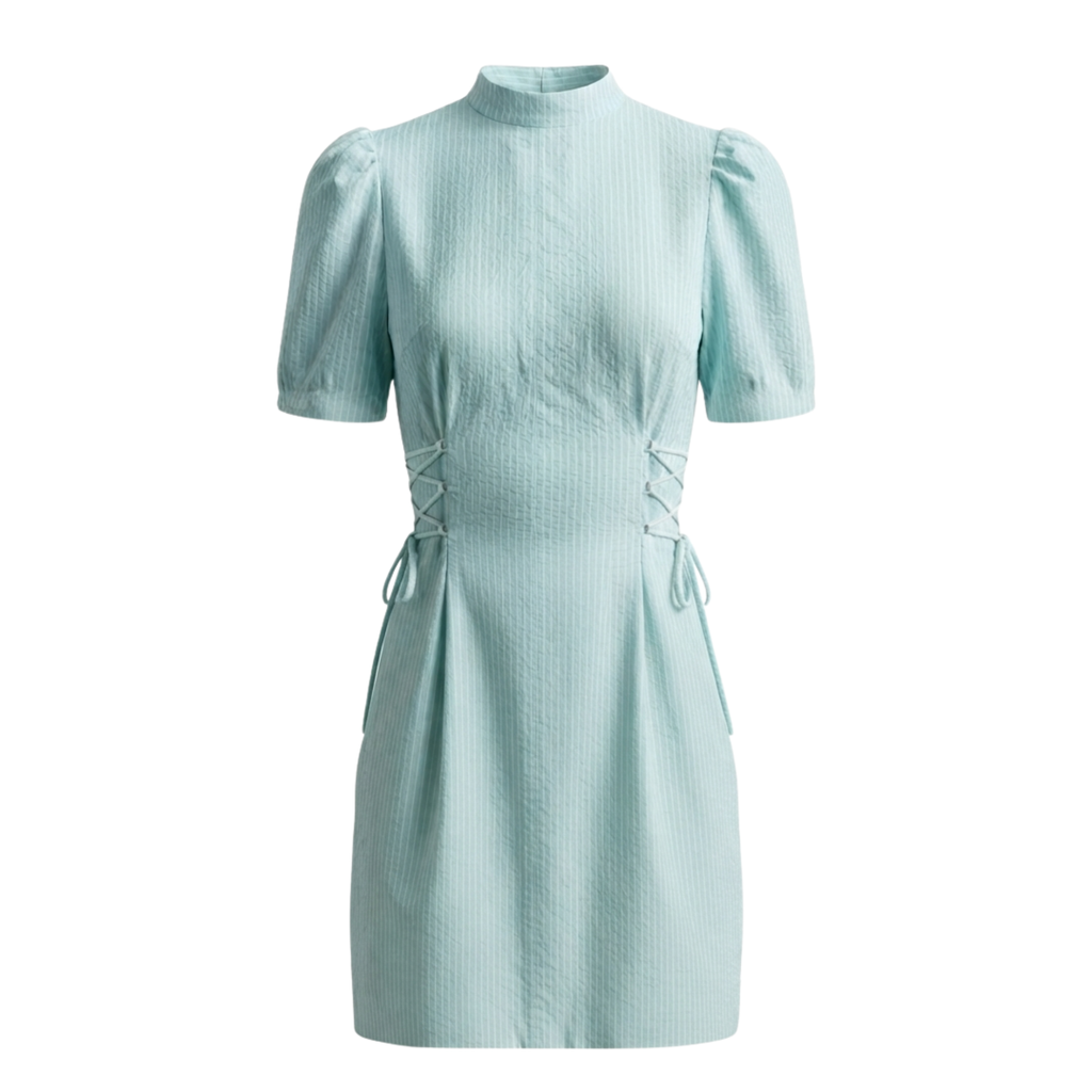 Aqua Structured Mini Dress
