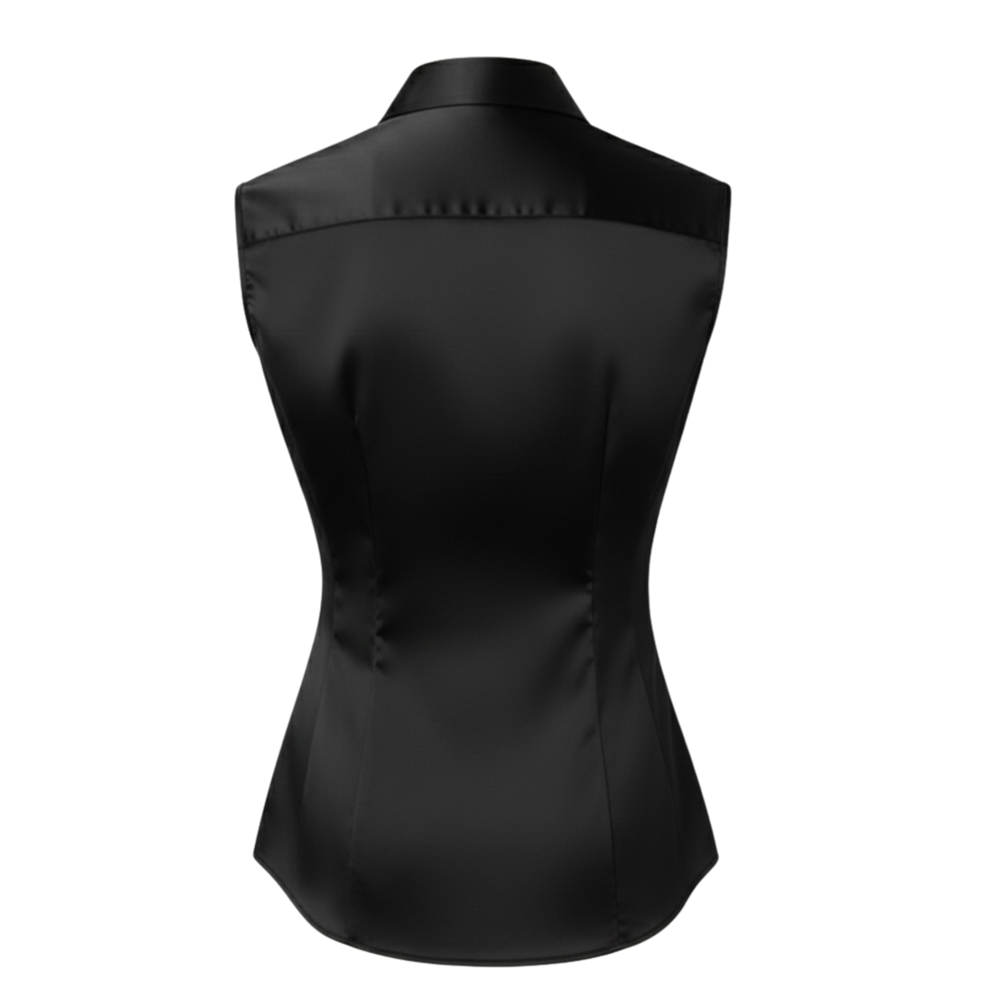 Satin sleeveless fitted shirt