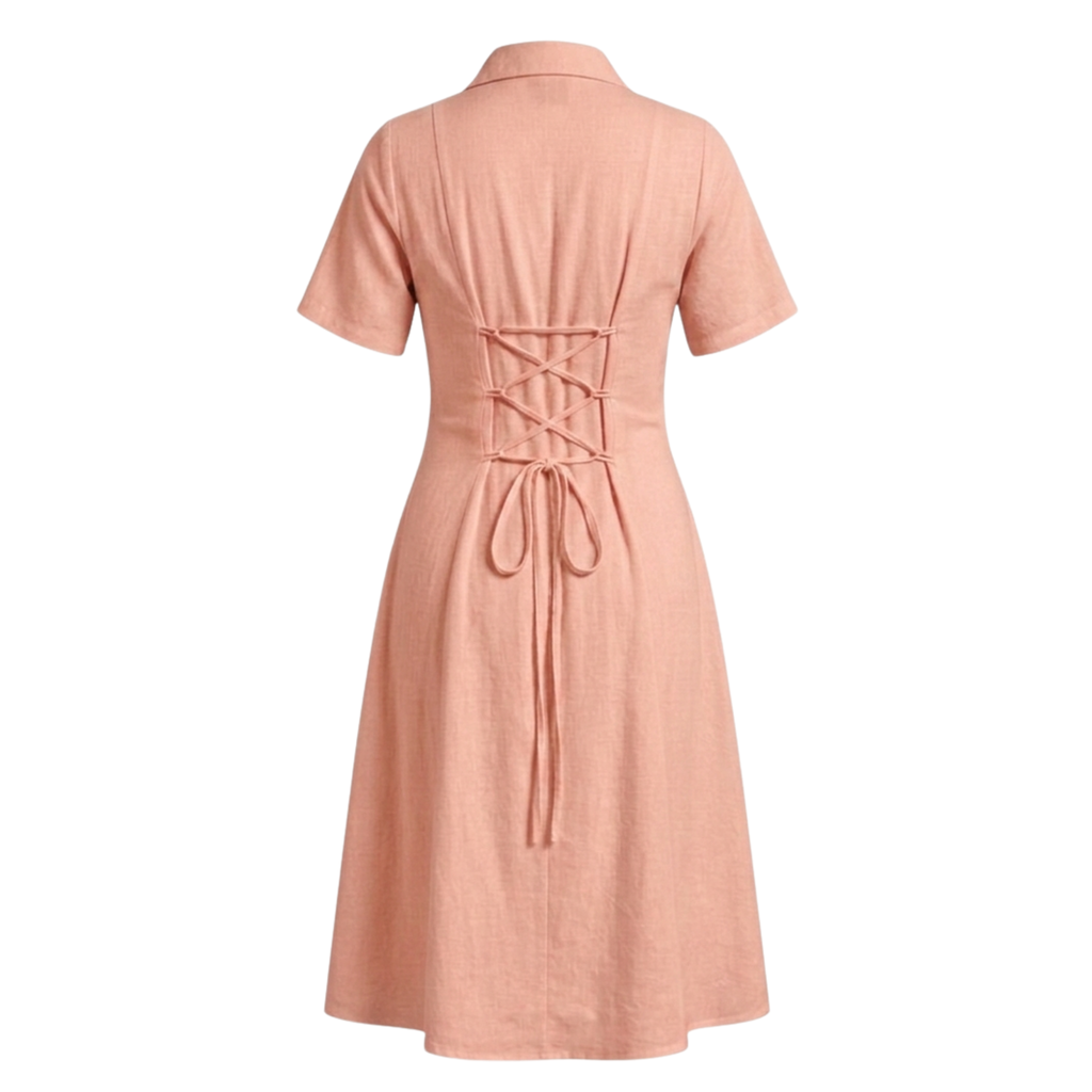 Cotton notch collar dress