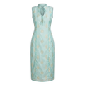 Mint Green Brocade Dress - Festive Edit