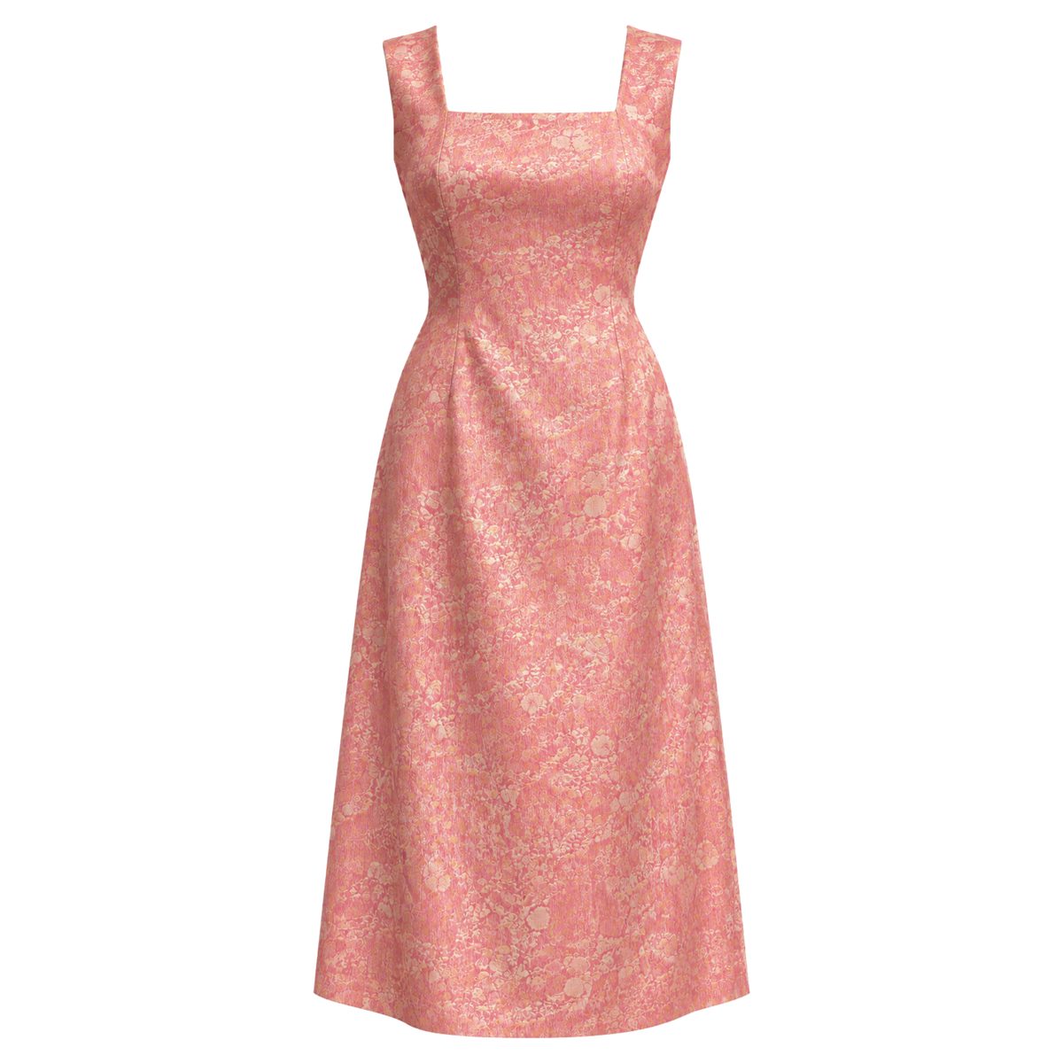Brocade Square Neck Dress