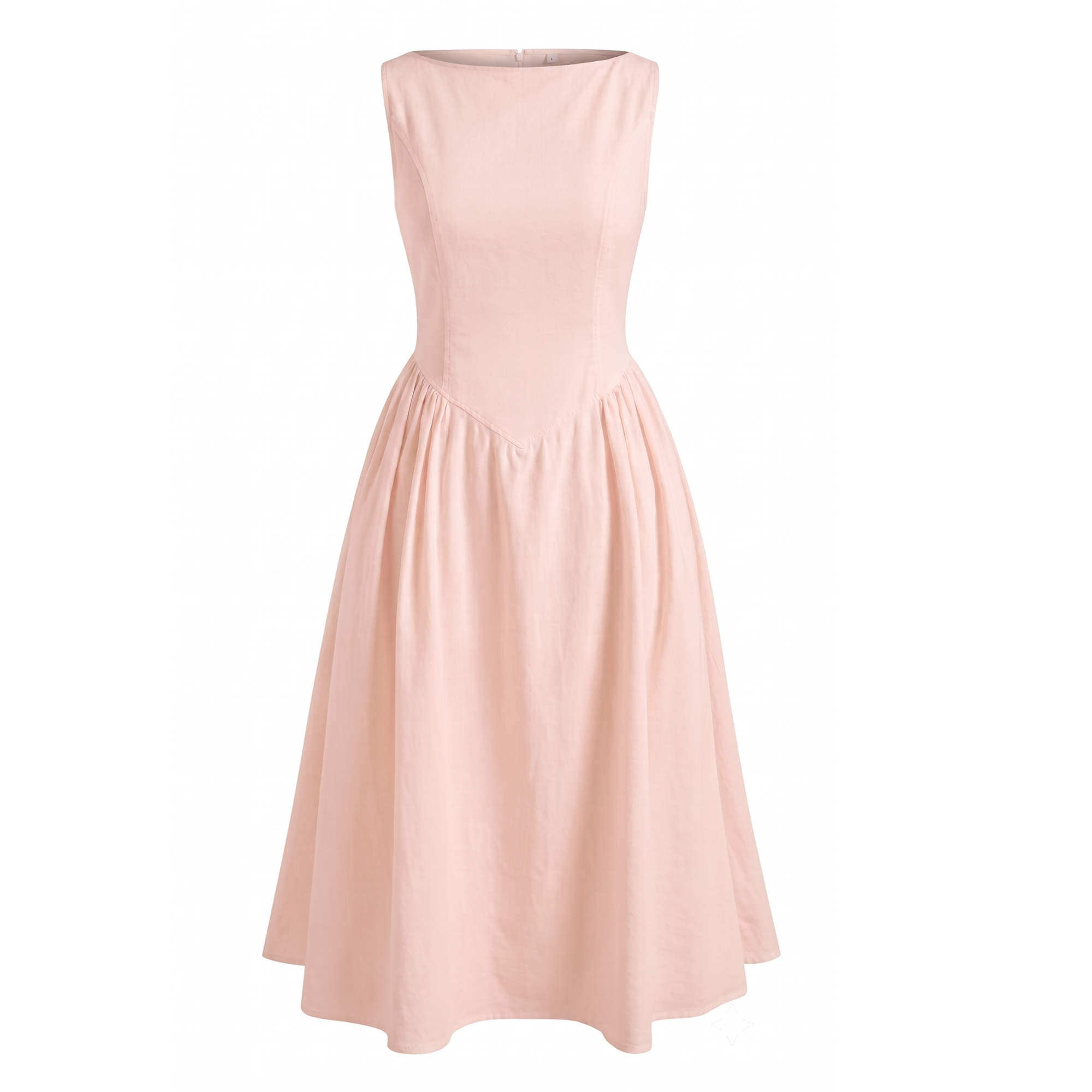 Boat Neck Fit & Flare Midi Dress