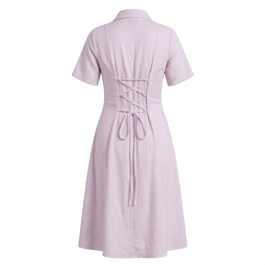 Cotton notch collar dress