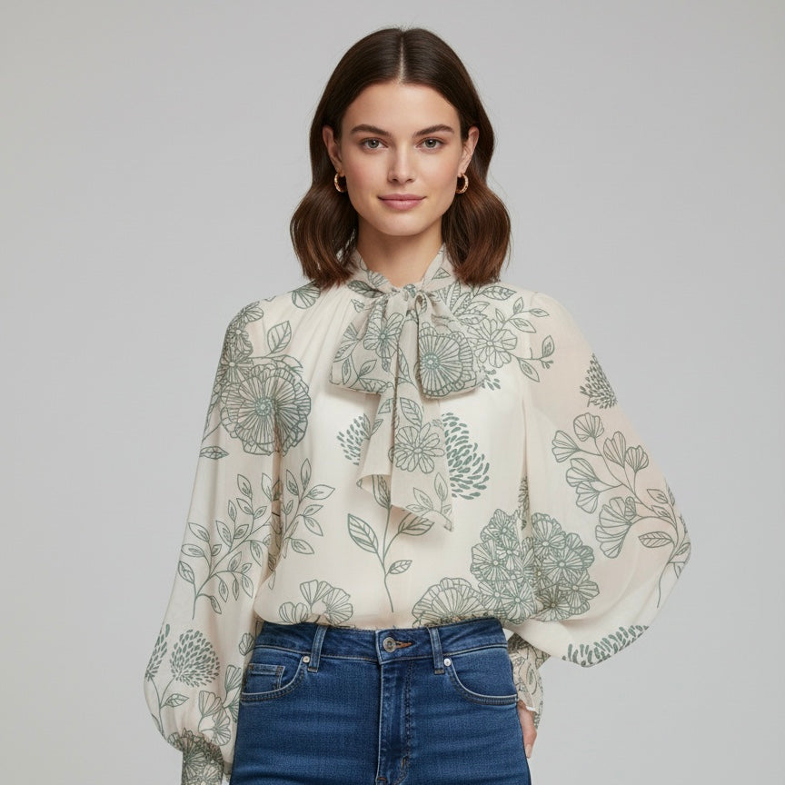 Sheer Tie-up full sleeve shirt