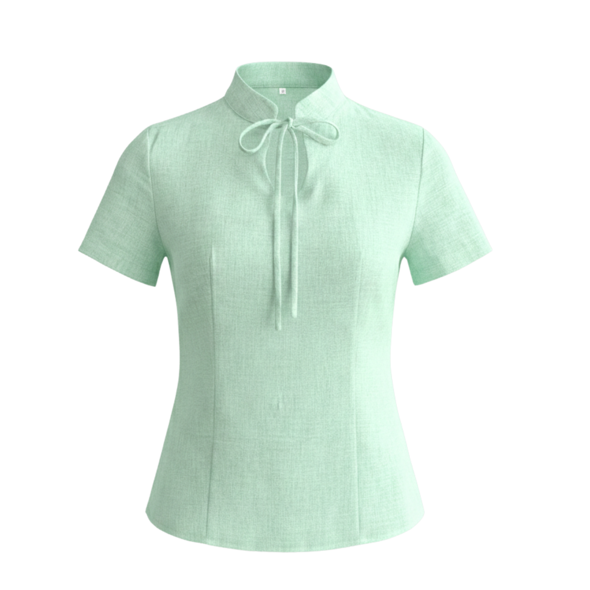 Linen tie-neck top