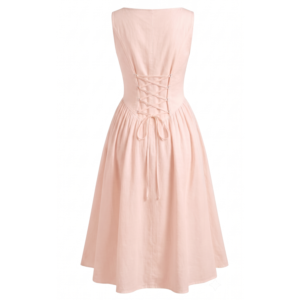 Boat Neck Fit & Flare Midi Dress