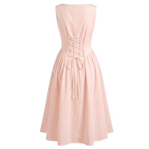 Boat Neck Fit & Flare Midi Dress