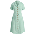 Linen notch collar dress