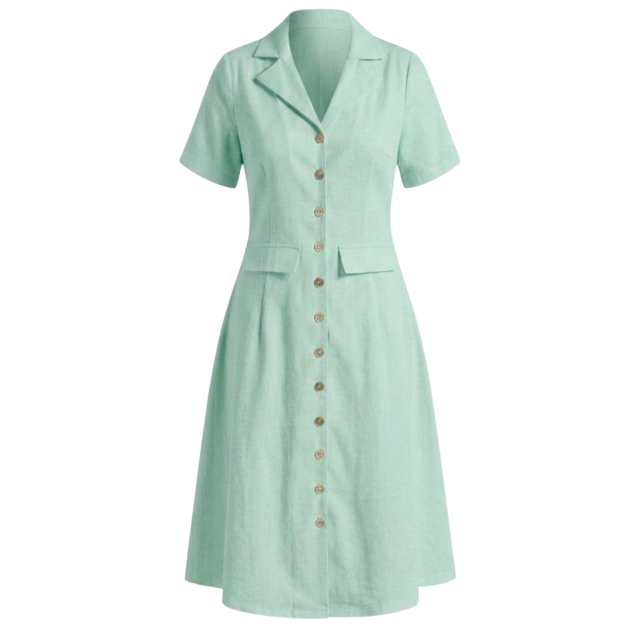 Linen notch collar dress