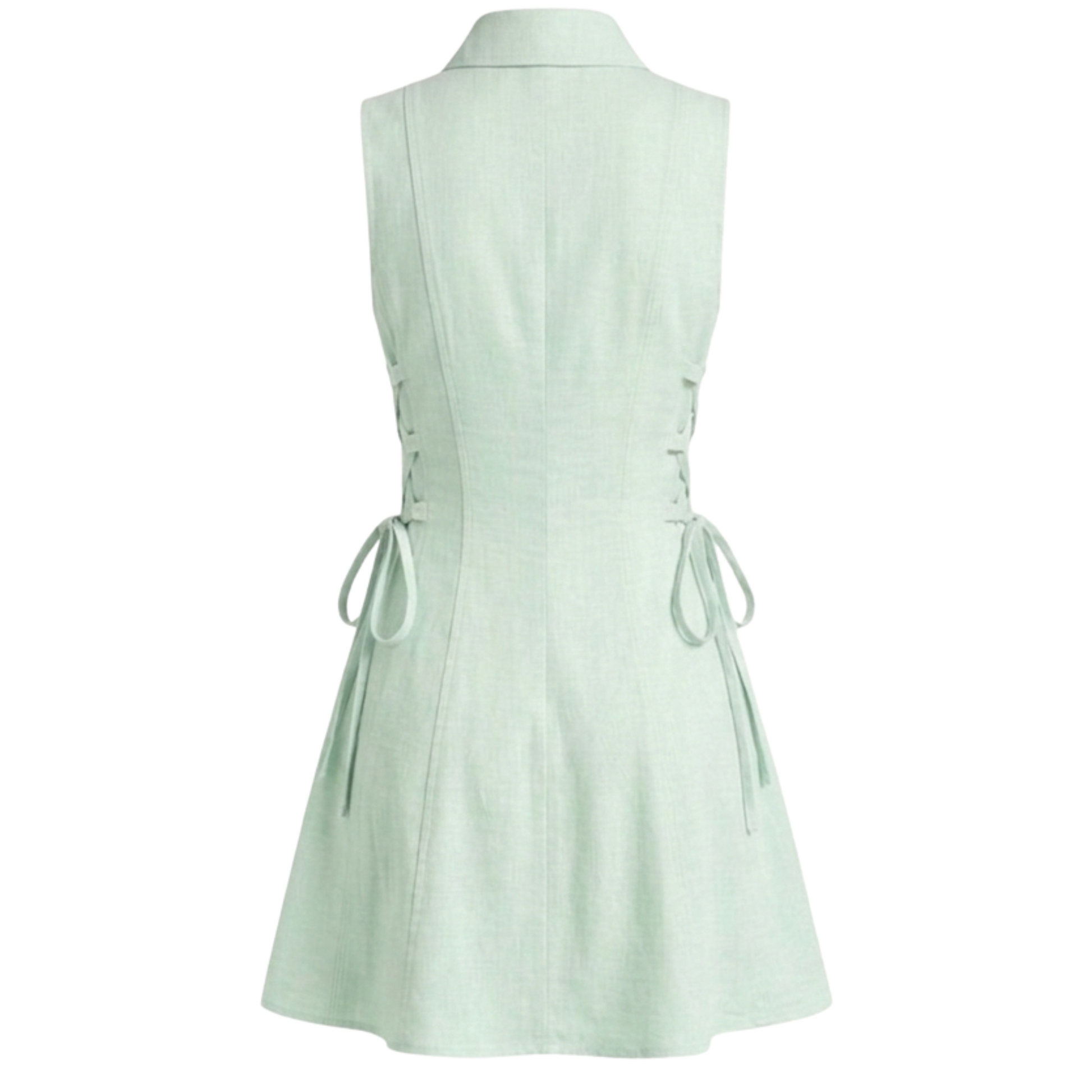 Linen tie-waist short dress