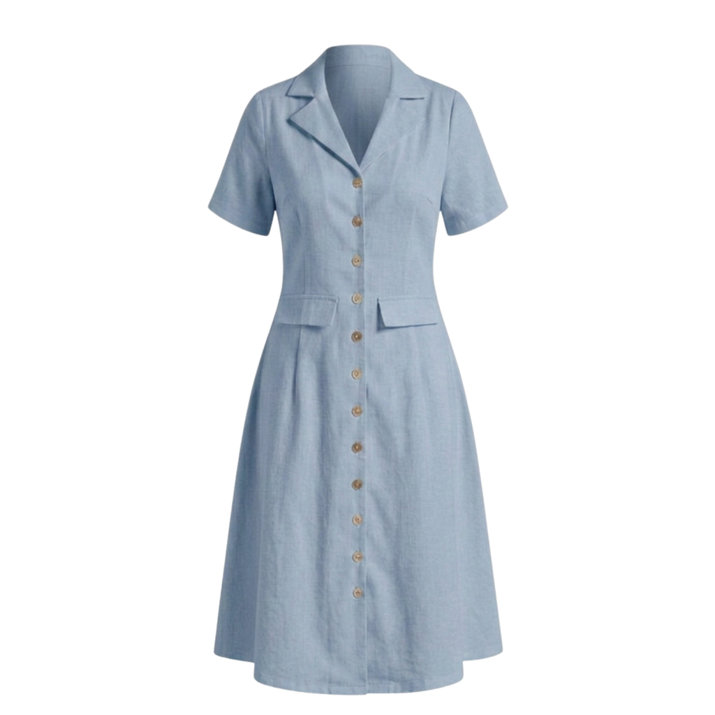 Cotton notch collar dress