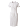 Tailored button detail stripe dress