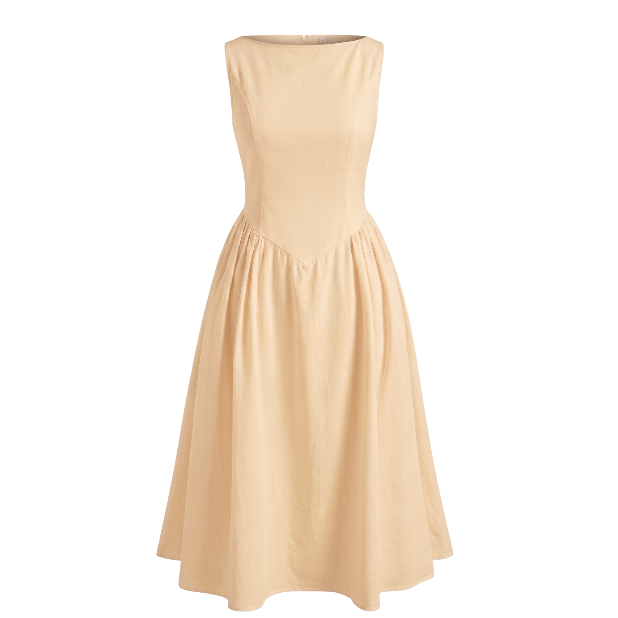 Boat Neck Fit & Flare Midi Dress