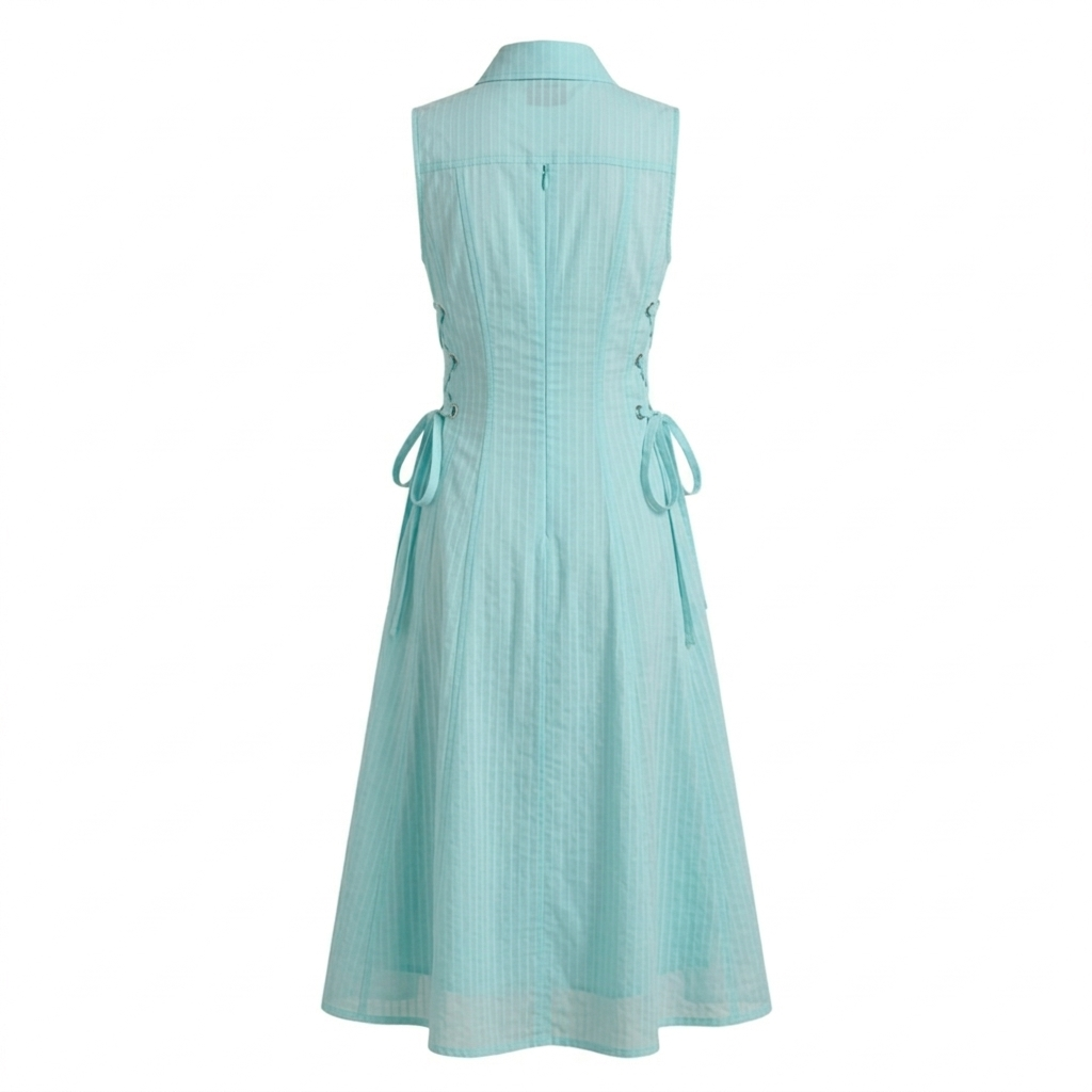 Aqua tie-waist dress