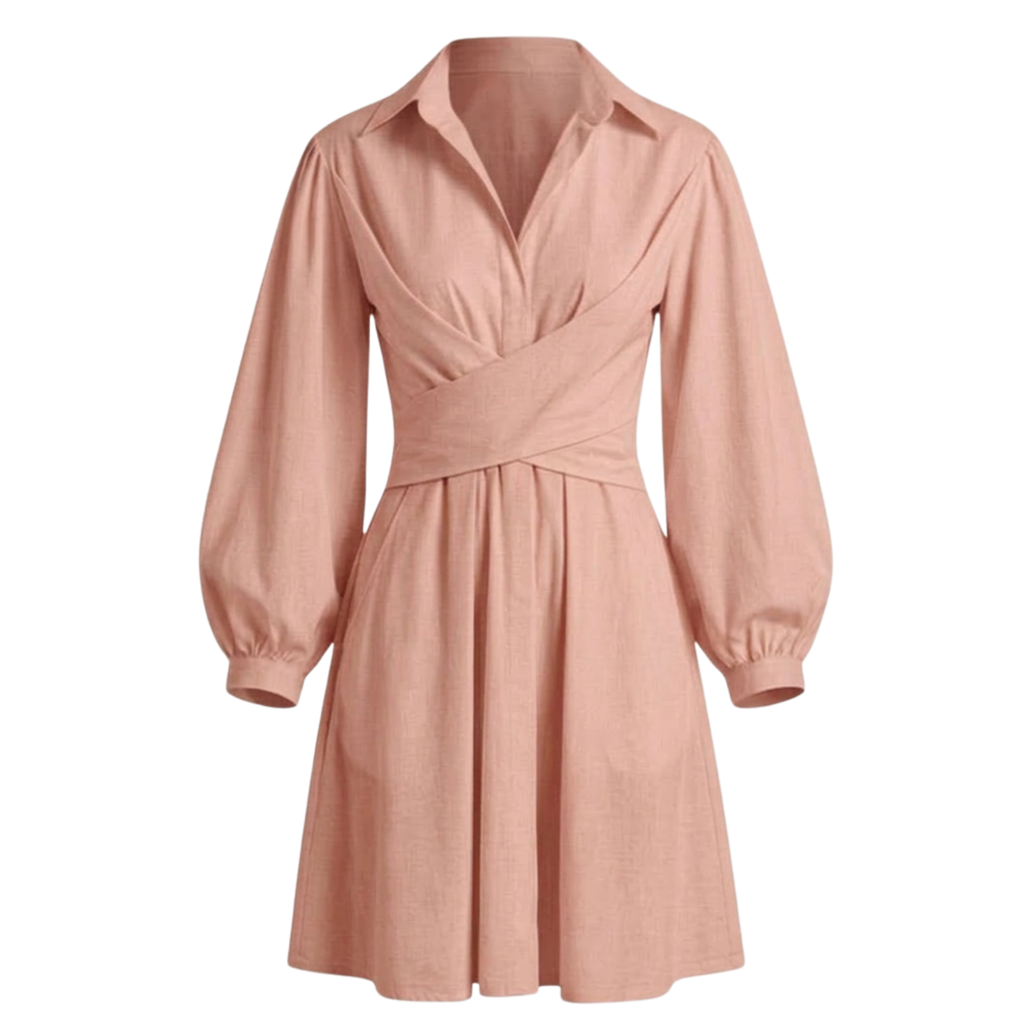 Cotton wrap short dress