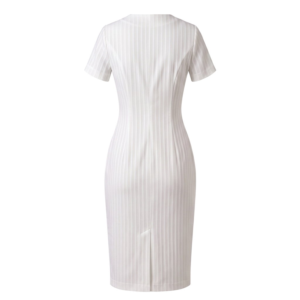 Tailored button detail stripe dress