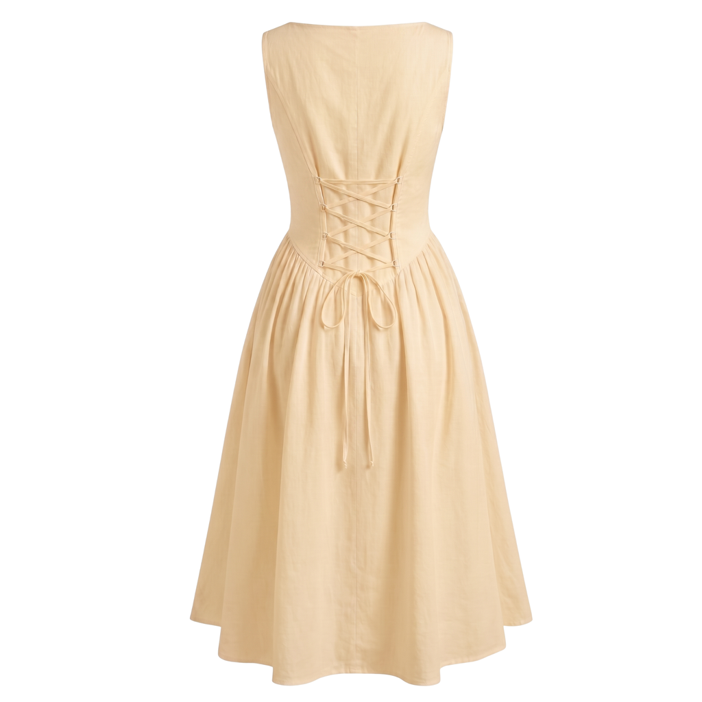 Boat Neck Fit & Flare Midi Dress