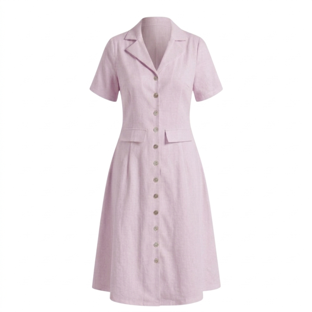 Cotton notch collar dress