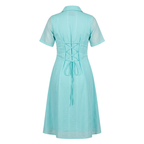 Aqua notch collar dress
