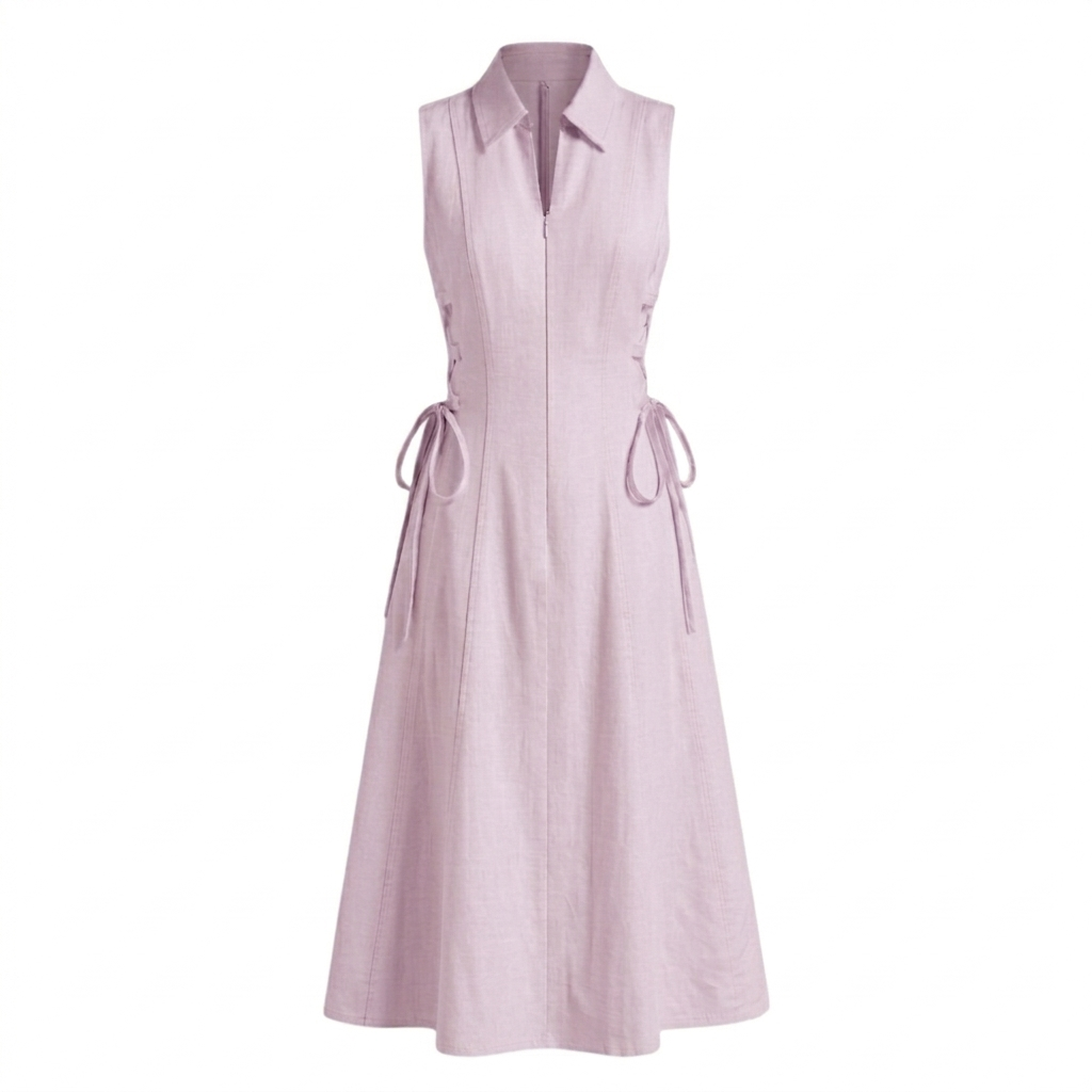 Cotton tie-waist dress