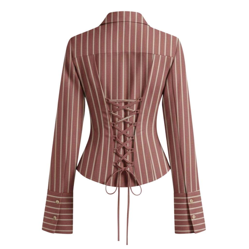 Fitted Stripe Button-Down Shirt