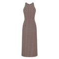 Brown Checks Halter Midi Dress