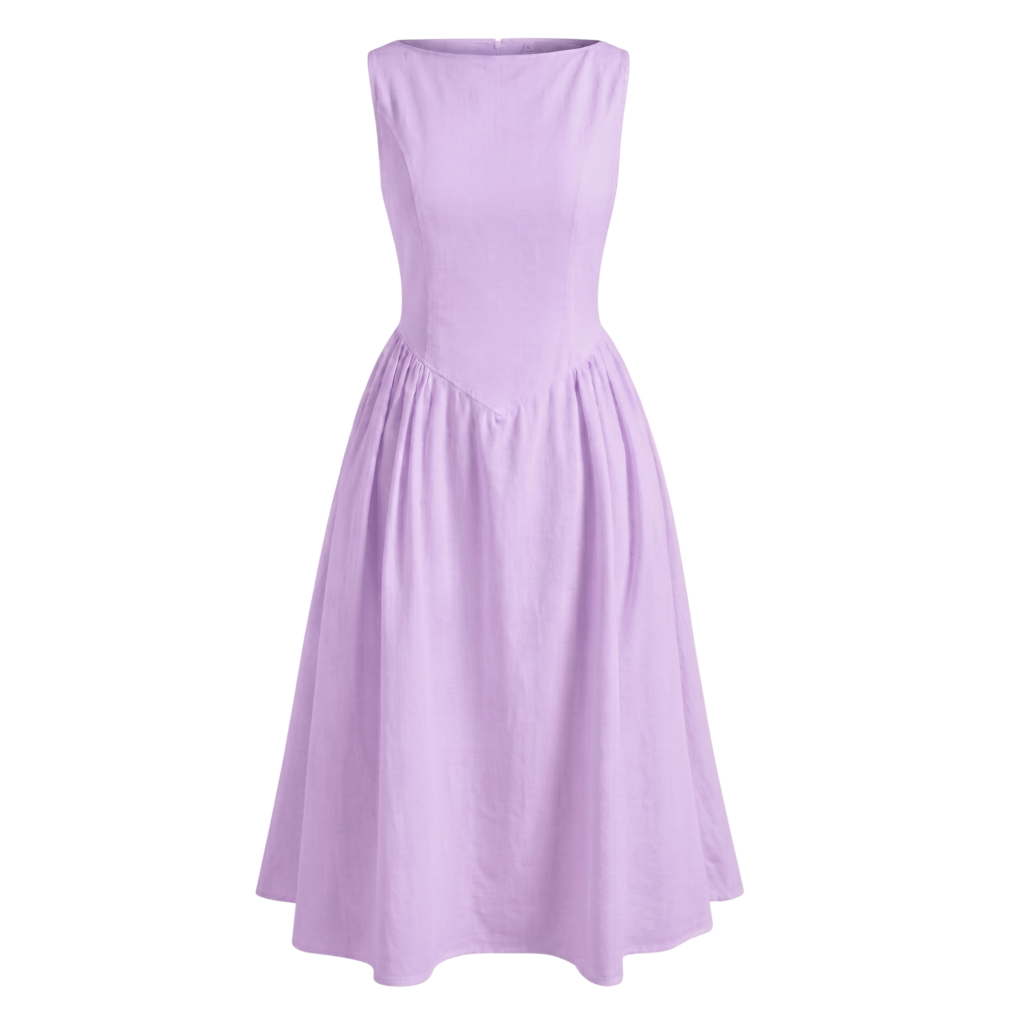 Boat Neck Fit & Flare Midi Dress