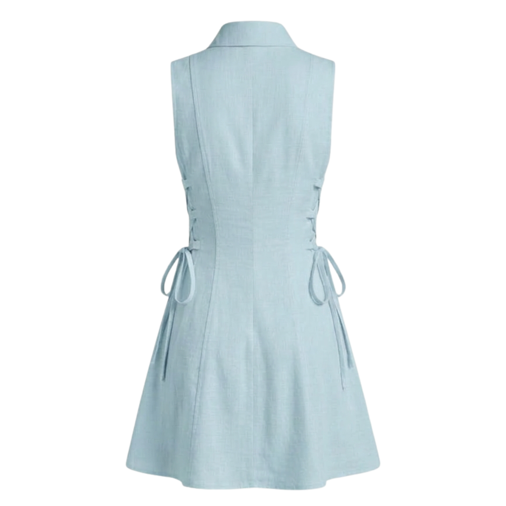 Cotton tie-waist short dress