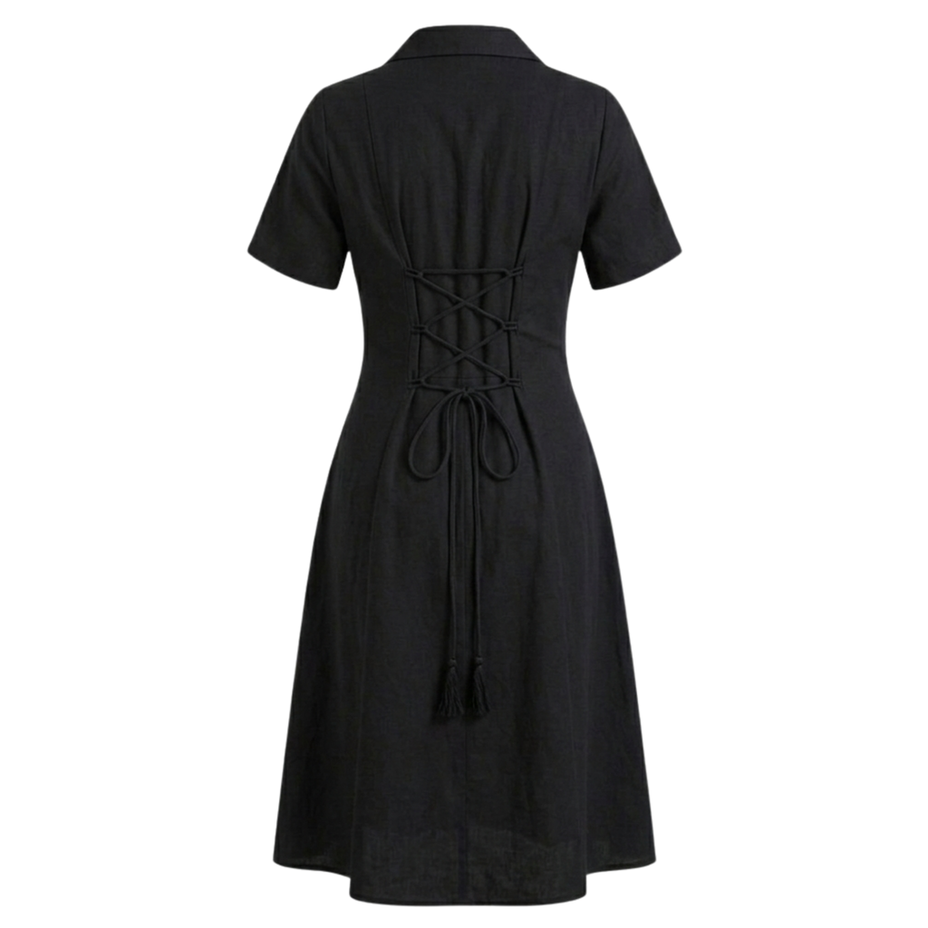 Cotton notch collar dress