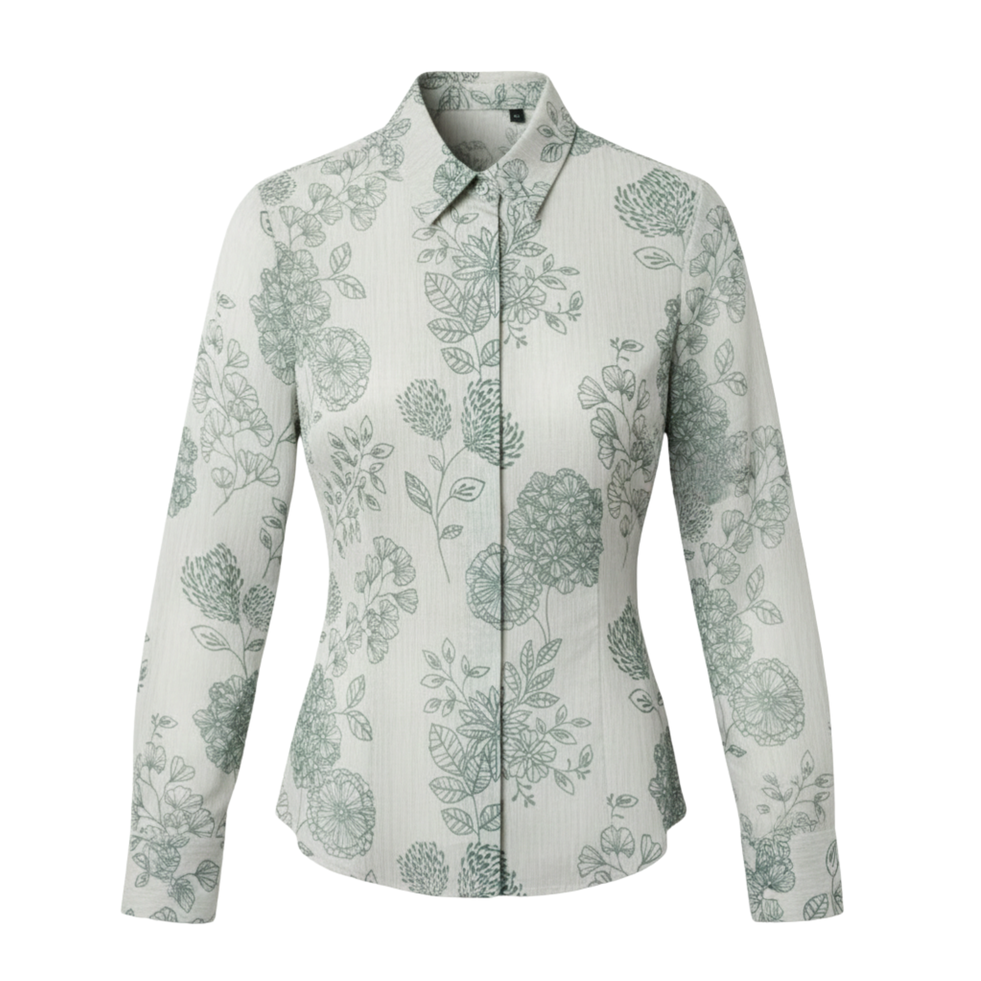 Sheer fitted floral shirt