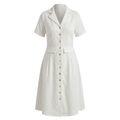 Stripe notch collar dress
