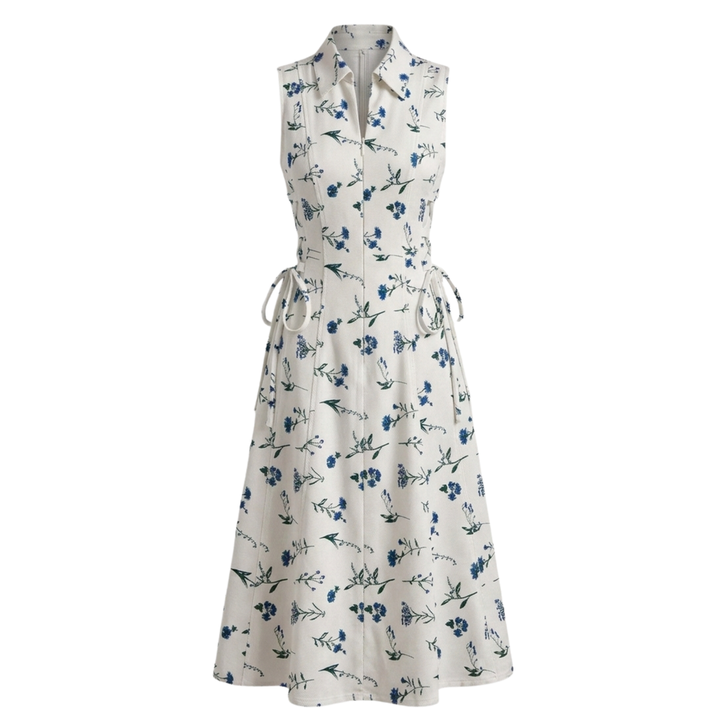 Floral tie-waist dress