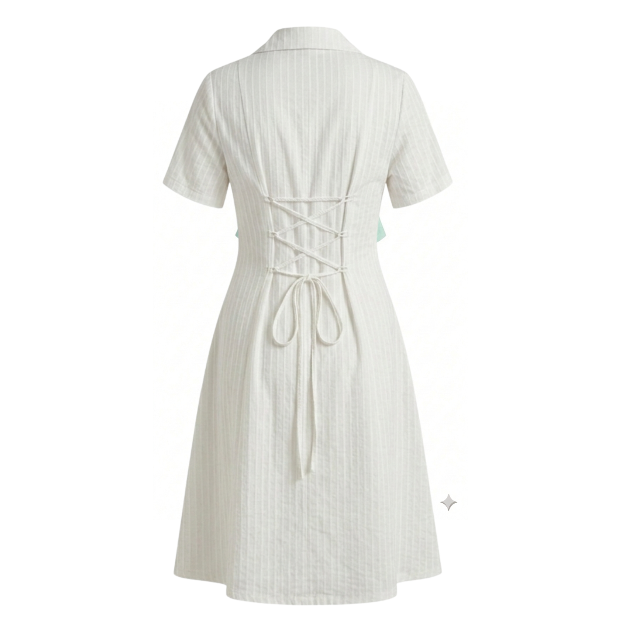 Stripe notch collar dress