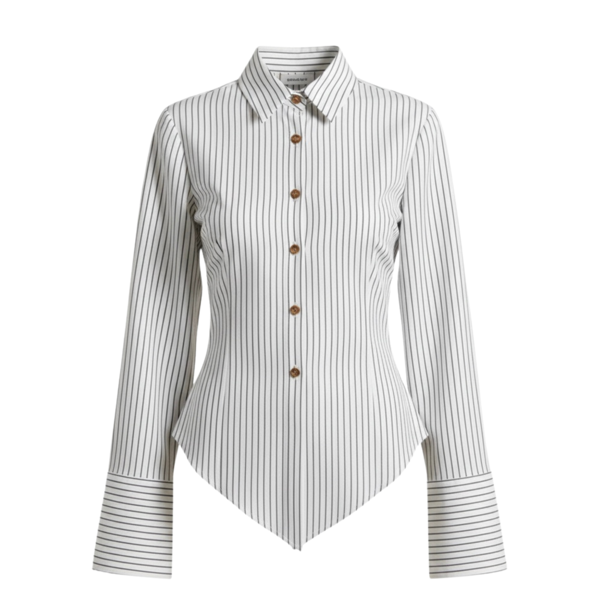 Fitted Stripe Button-Down Shirt