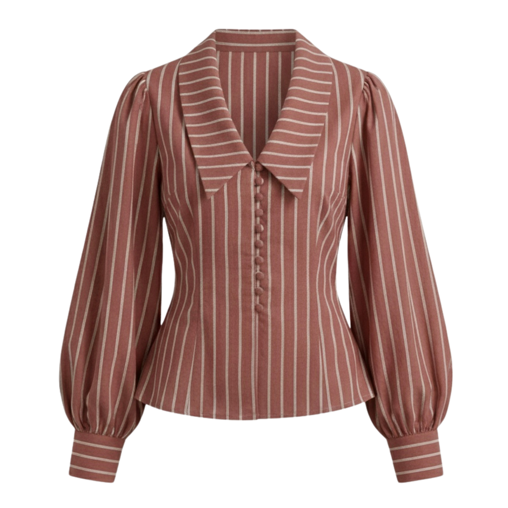 Stripe Puff Sleeve Shirt