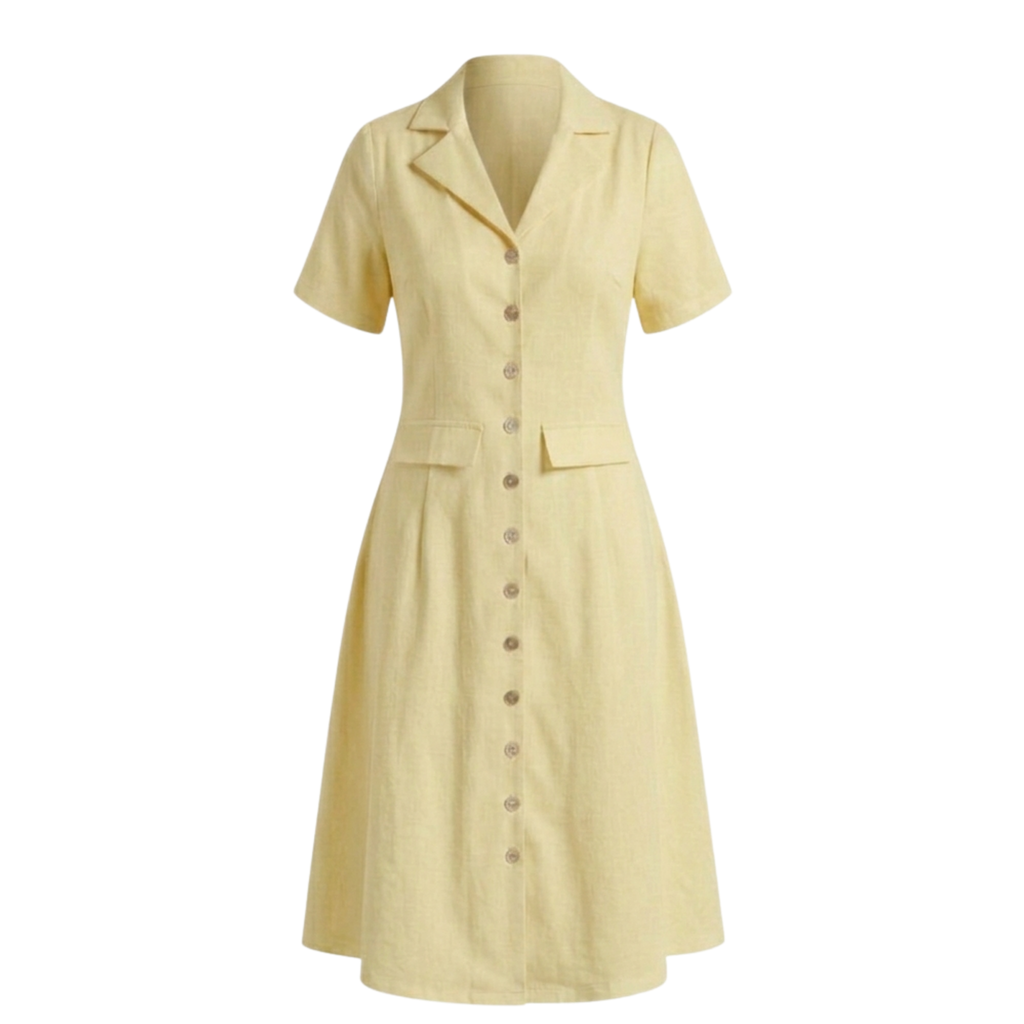 Cotton notch collar dress