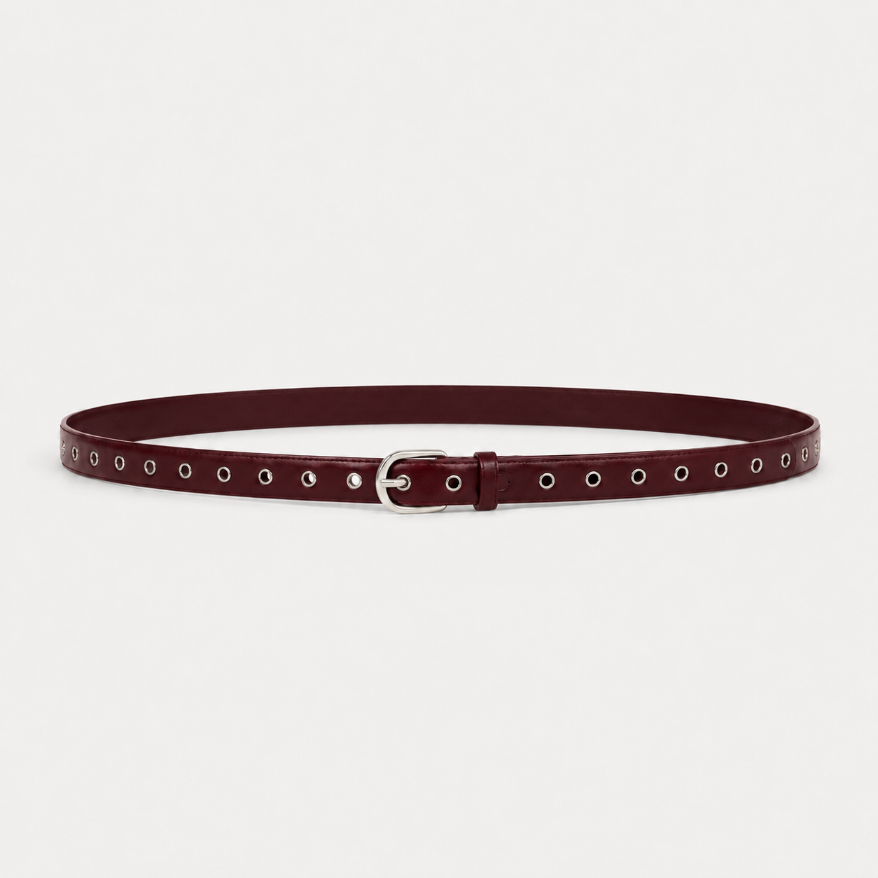 Maroon eyelet belt