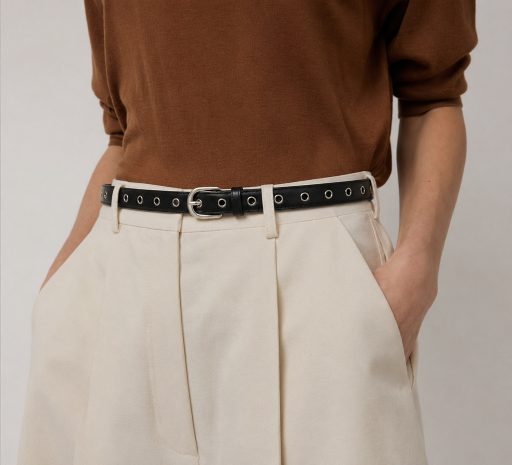 Black eyelet belt