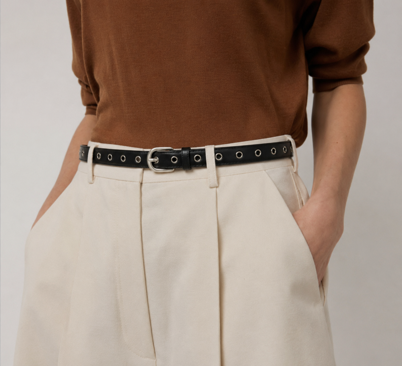 Black eyelet belt