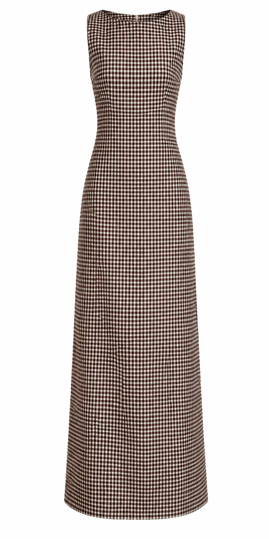 Cotton Brown Check Tie Back Dress