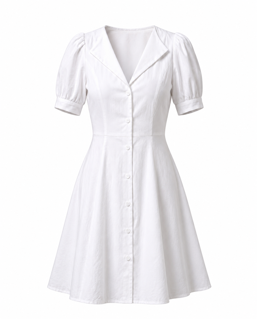 Puff Sleeve Linen Mini Dress