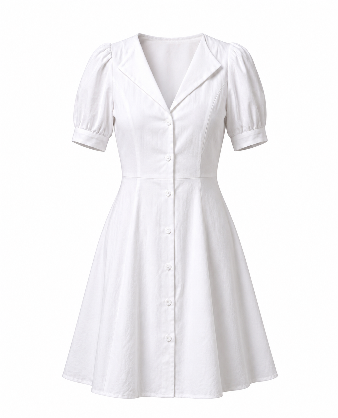 Puff Sleeve Linen Mini Dress
