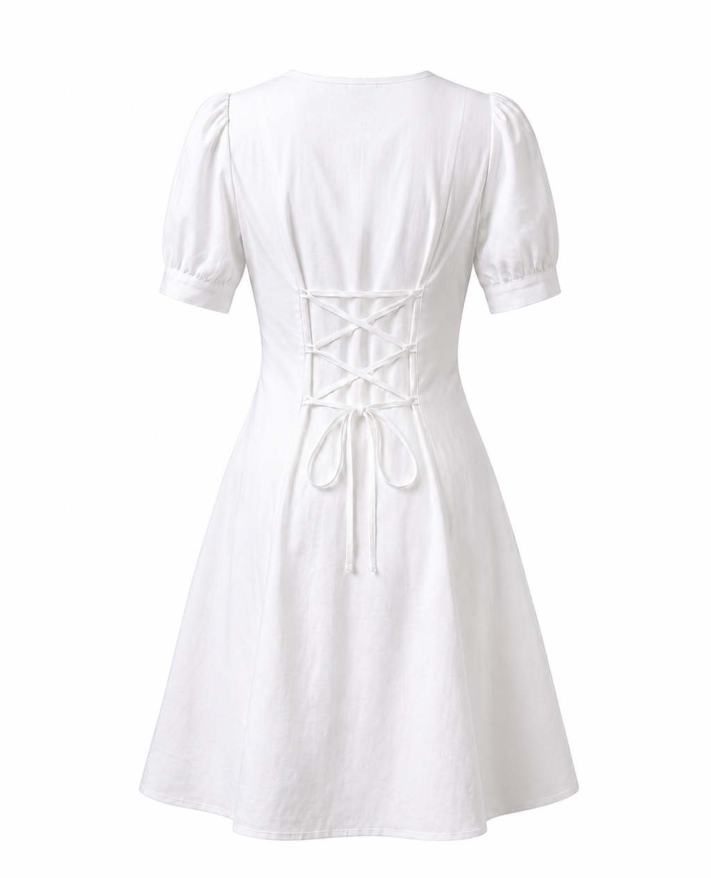 Puff Sleeve Linen Mini Dress