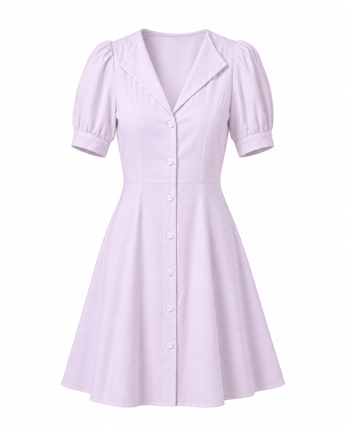 Puff Sleeve Dress - Midi Length