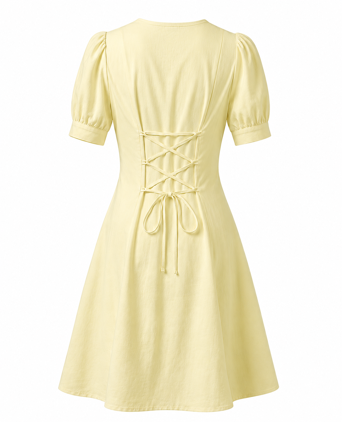 Puff Sleeve Dress - Midi Length