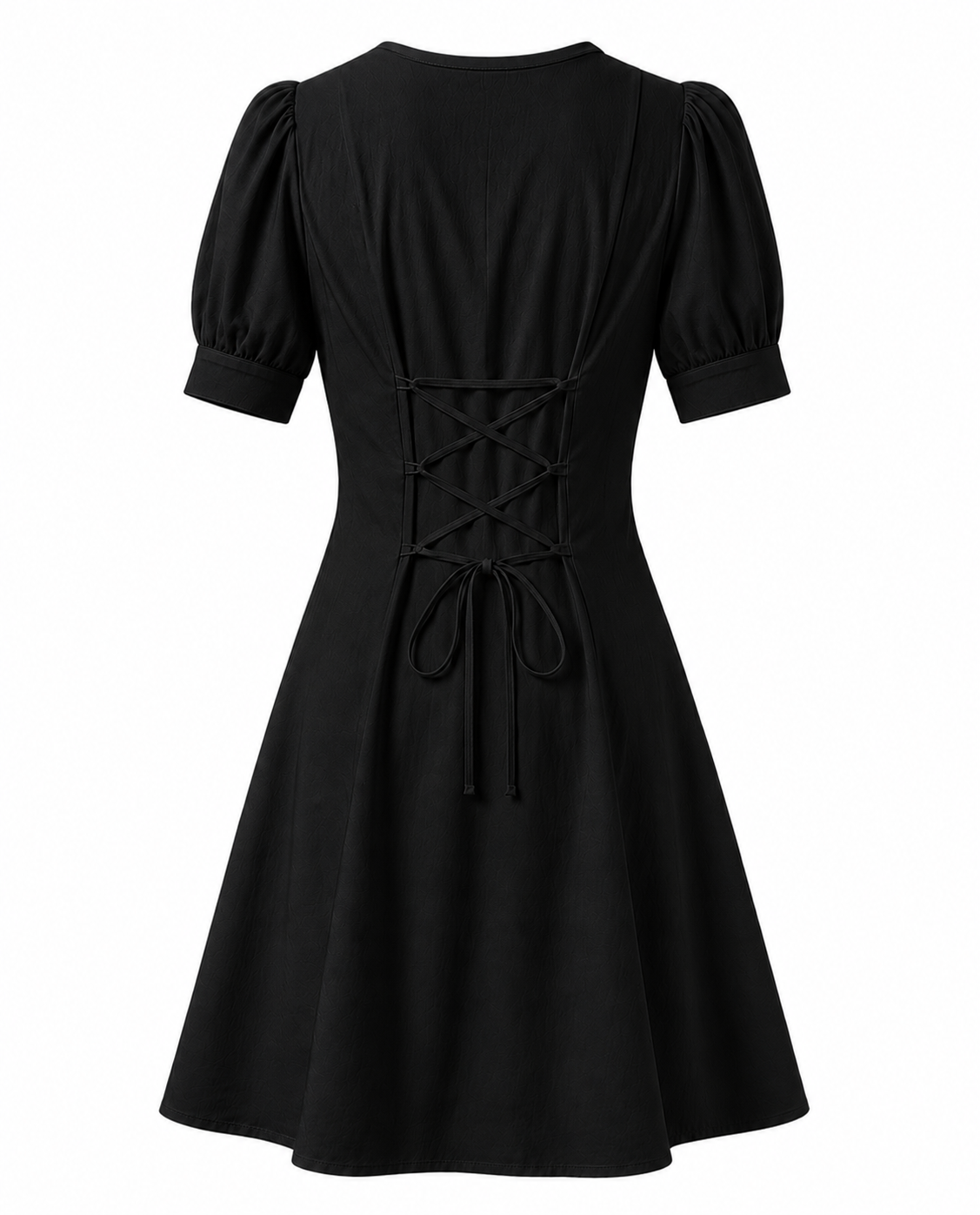 Puff Sleeve Dress - Midi Length