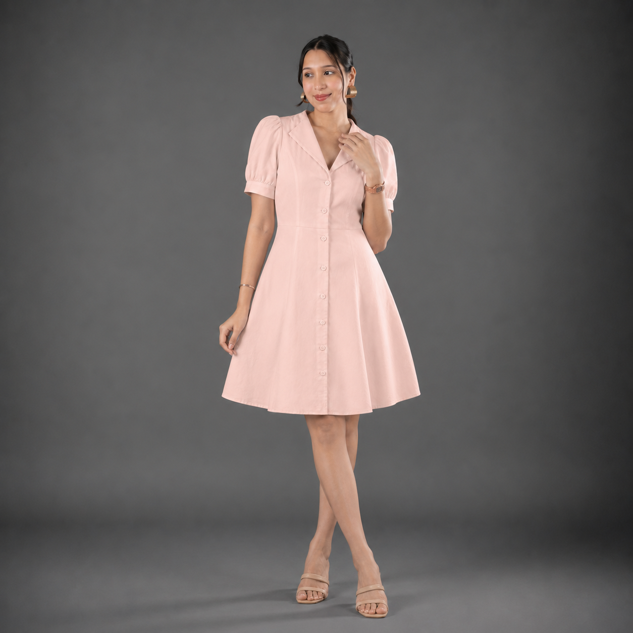 Puff Sleeve Mini Dress