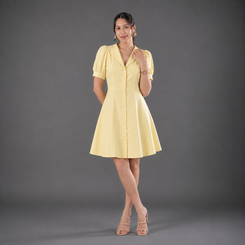 Puff Sleeve Mini Dress