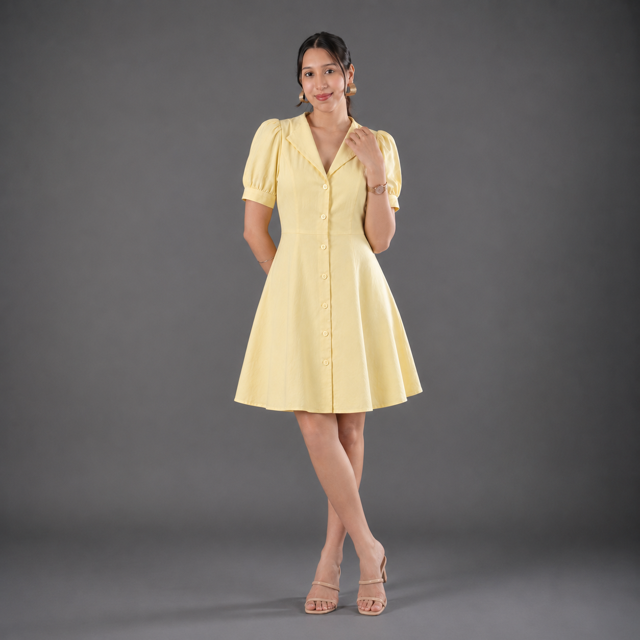 Puff Sleeve Mini Dress