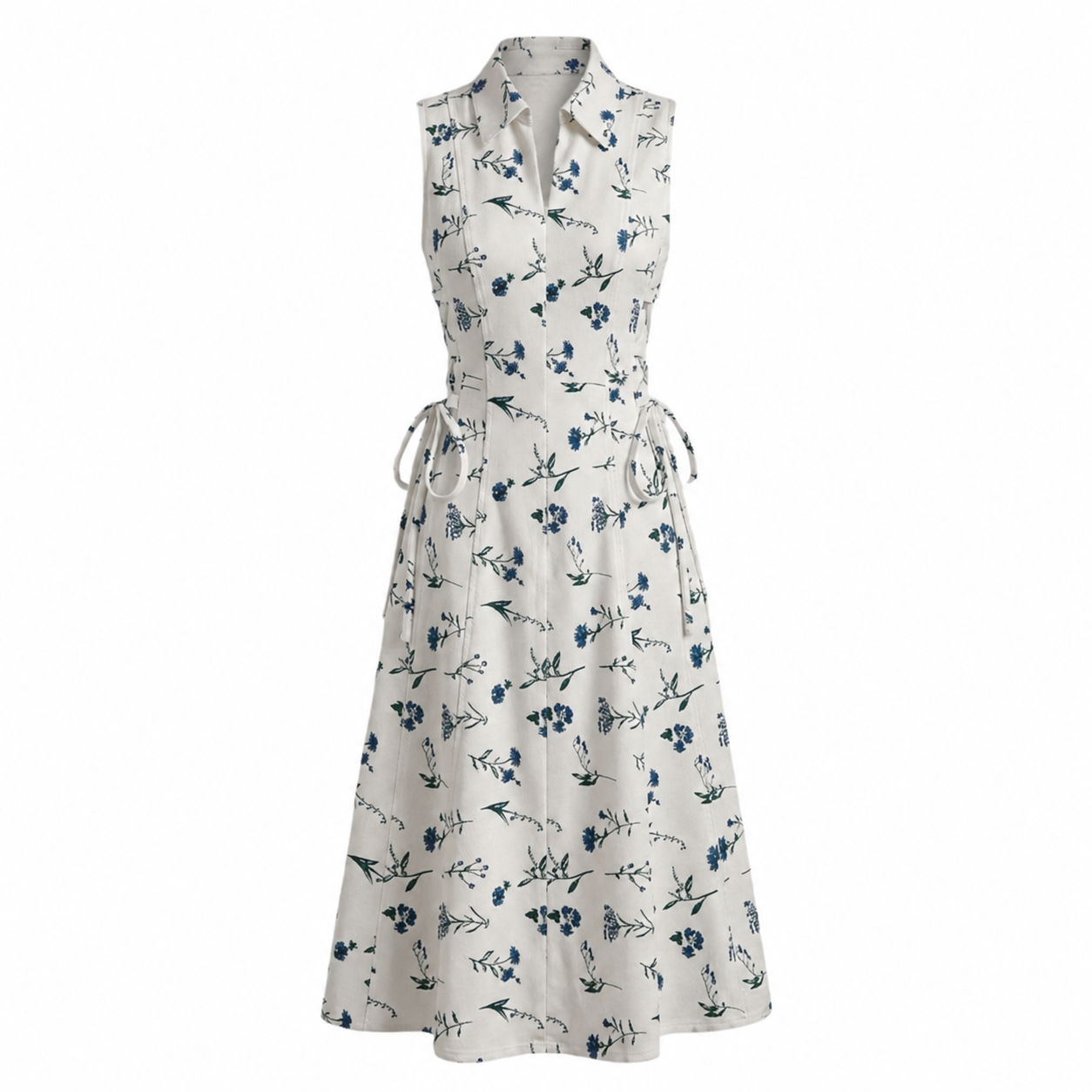 Floral tie-waist dress